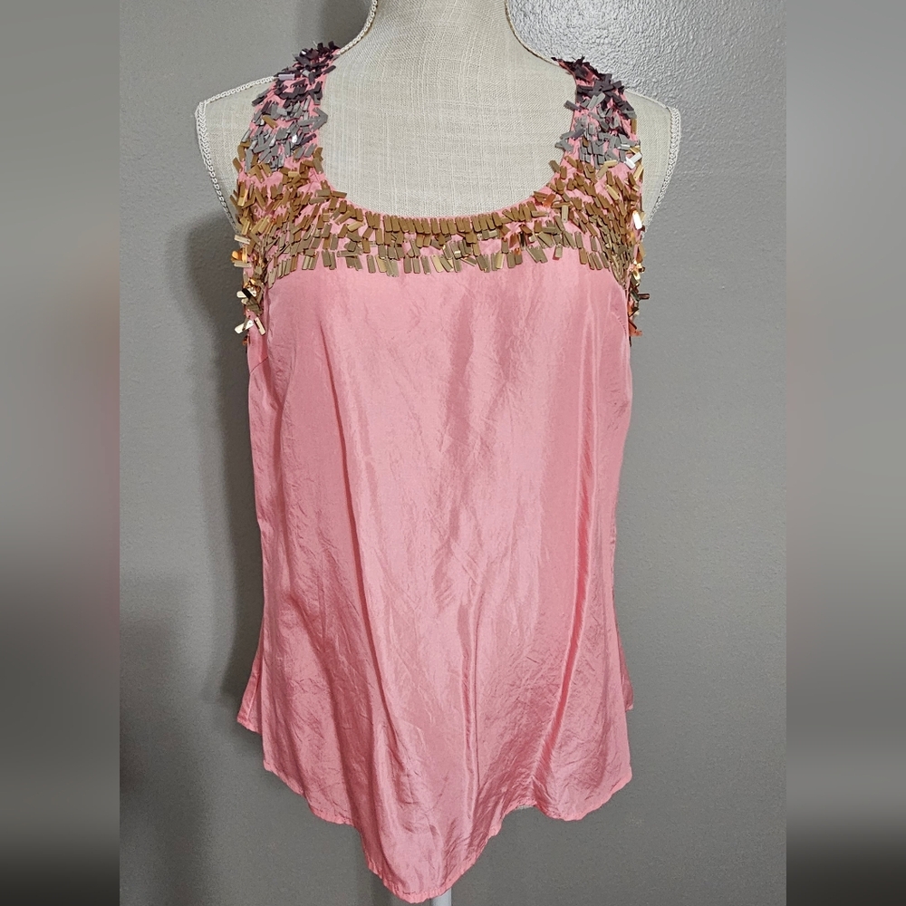 Pink Sequin Embellished Women's Top